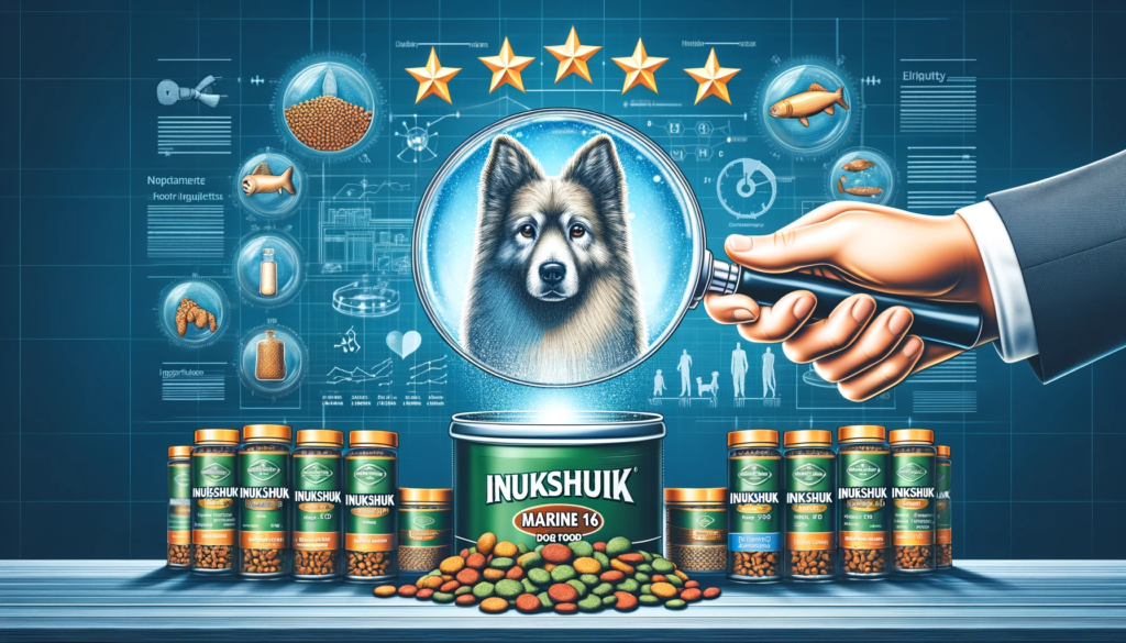 DALL·E-2024-02-02-00.25.17-A-visually-captivating-and-high-quality-illustration-for-The-Ultimate-Analysis-Inukshuk-Marine-16-Dog-Food-Review.-The-image-should-feature-the-Inuk.png